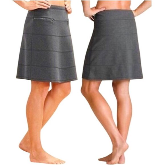 Athleta Dresses & Skirts - Athleta Strata Women's Gray A-Line Zipper Pockets Ponte Mini Skirt Petite Sz MP